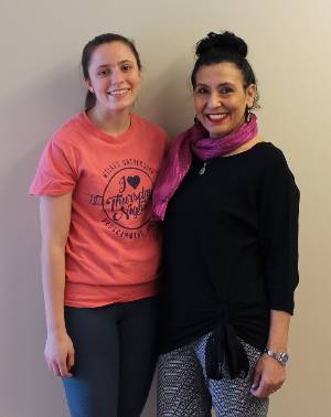 PHOTO: Danielle McGlynn  (left) with Paola Bianco, Ph.D. (right), professor of global cultures at Wilkes University.