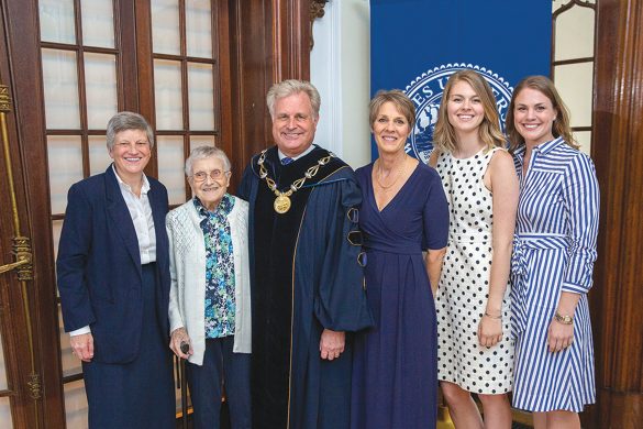 Paul Adams and his family, from left: Nancy Adams, Doris Adams, Paul and Jean Adams, daughters Caroline and Lindsay.