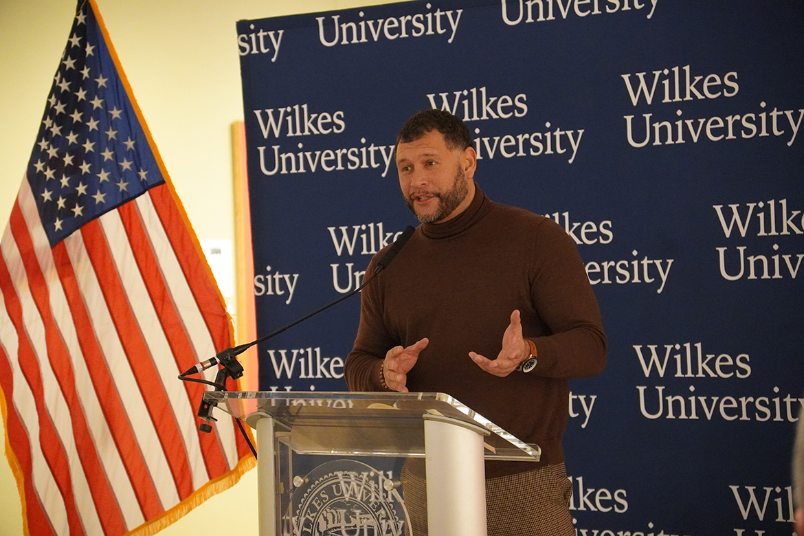Rev. Shawn Walker spoke at the 2023 MLK Jr Celebration at Wilkes University