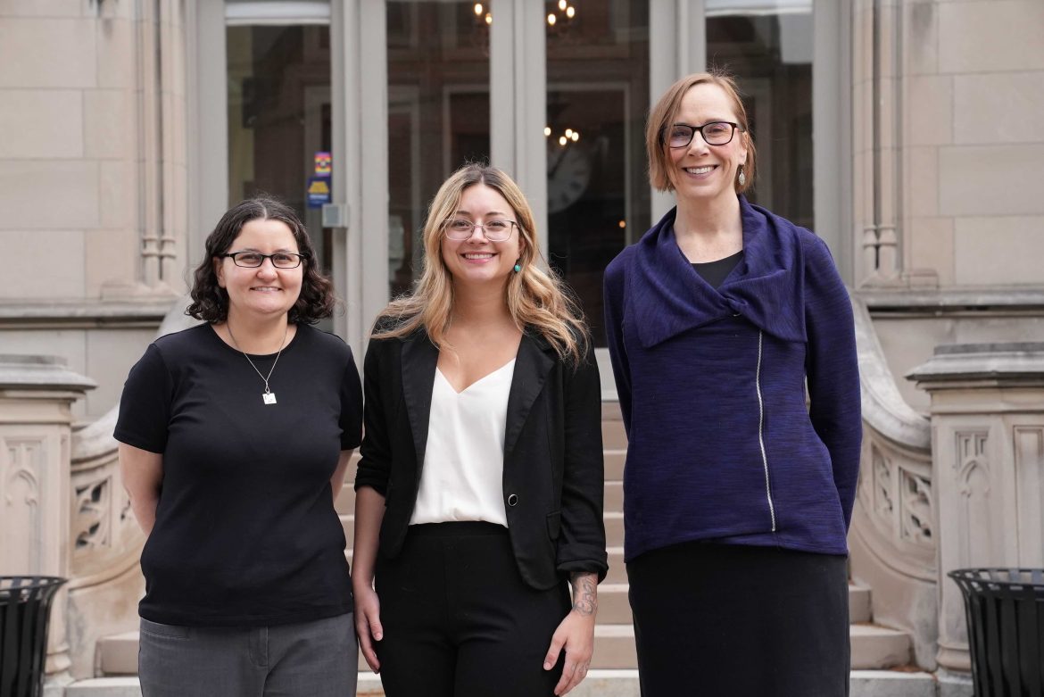 Pictured (left to right); Ellen Newell, Associate Professor of Psychology; Cristina Spradlin, Wilkes University's Outstanding Adult Learner; Amy Patton, Associate Director of Admissions.