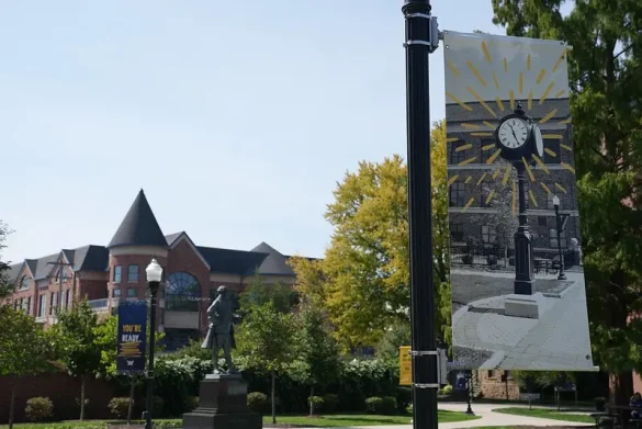 photo of the Henry Student Center from the Greenway