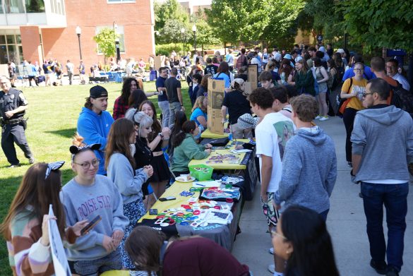 Crowd gathers around the Greenway for Club Day