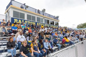 Crowd of spectators at a Wilkes football game