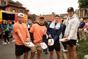Students show off their waffles